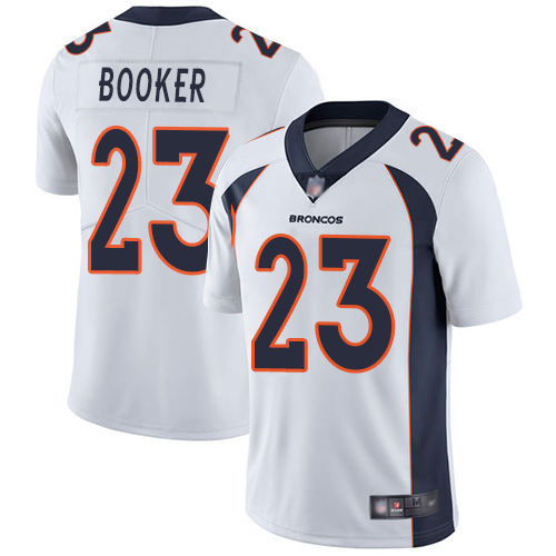 Men Denver Broncos 23 Devontae Booker White Vapor Untouchable Limited Player Football NFL Jersey